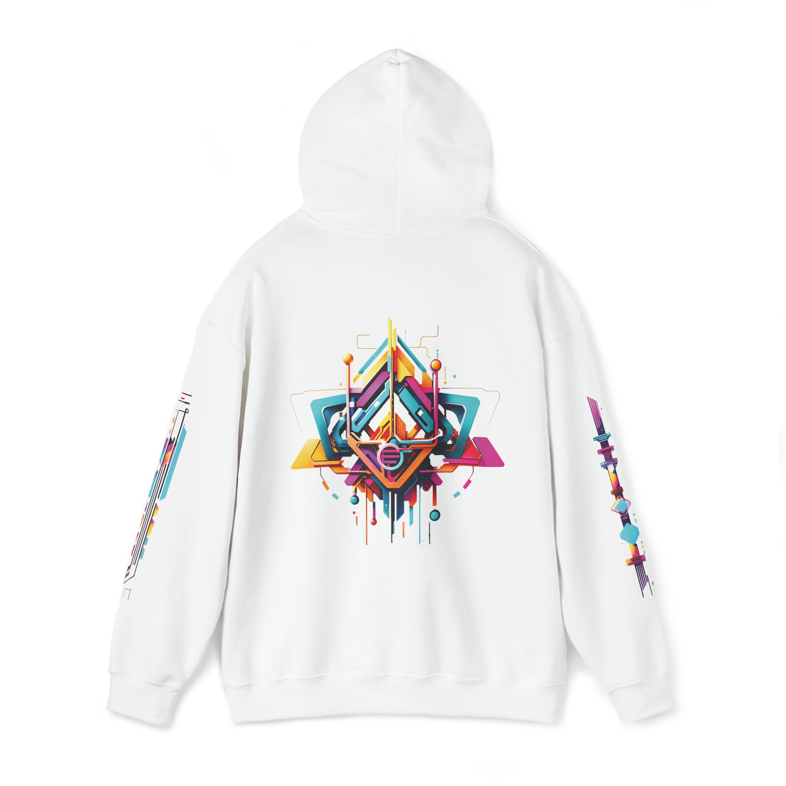 Psychedelic Cyberpunk White Hoodie