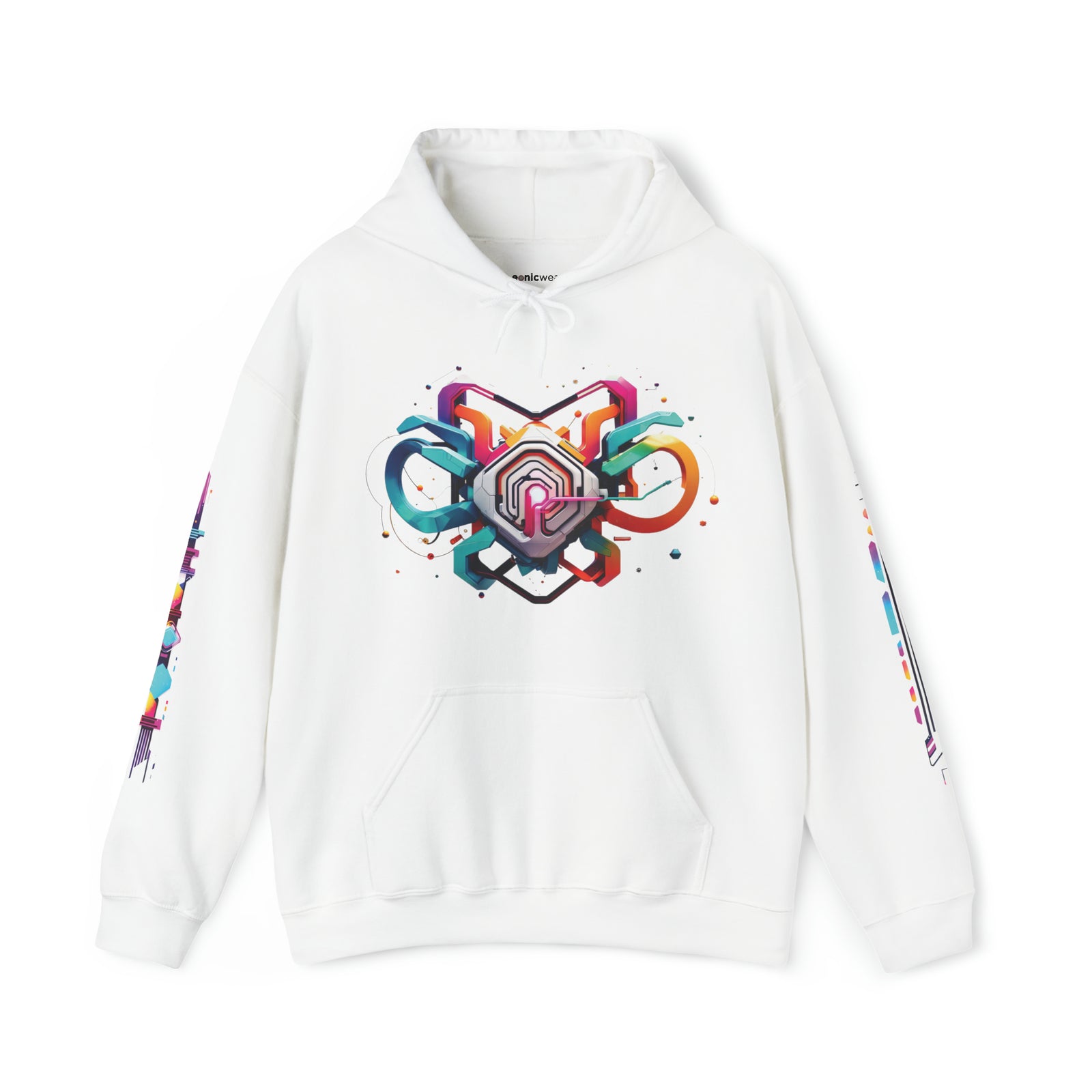 Psychedelic Cyberpunk White Hoodie