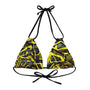 Black and Yellow Strappy Triangle Bikini Top