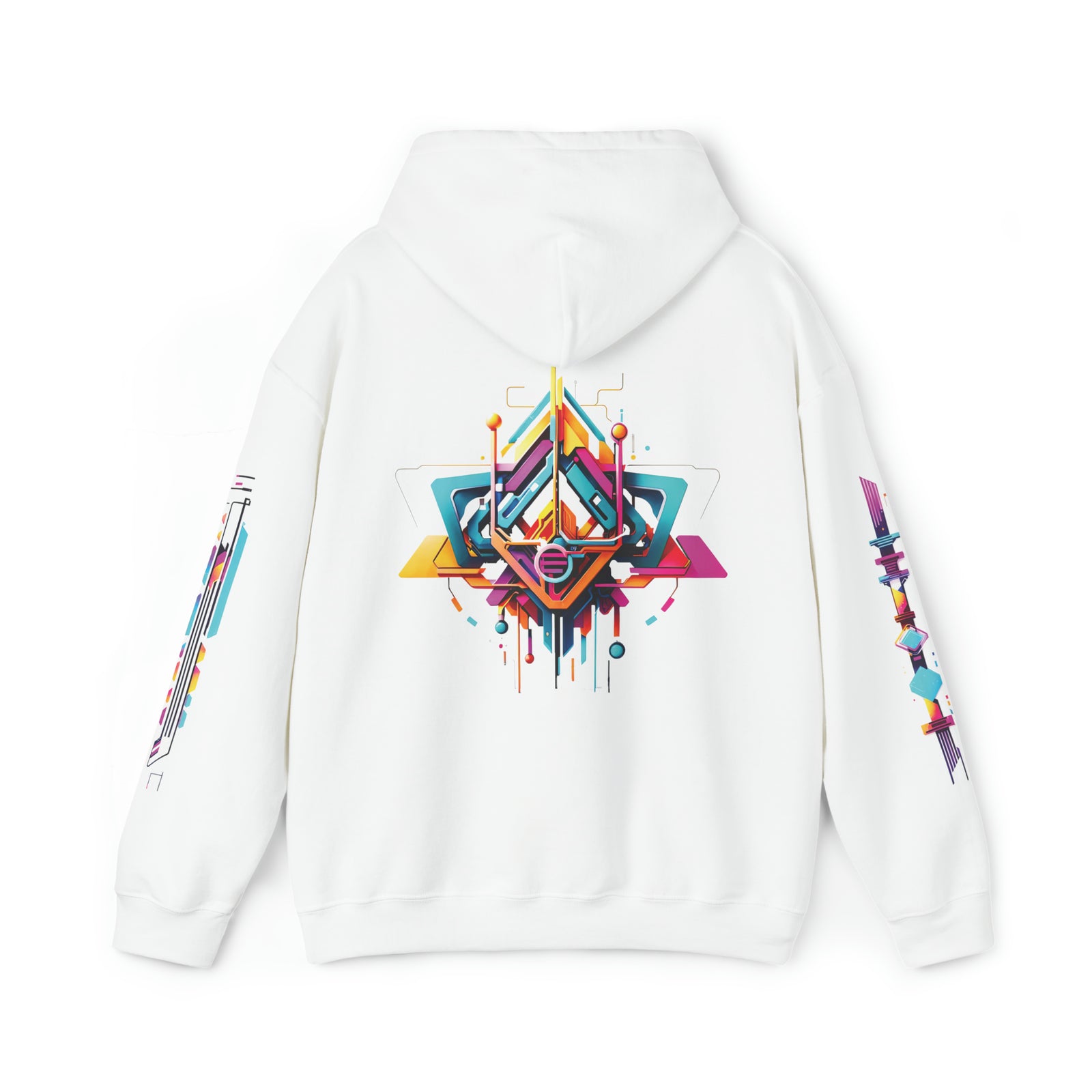 Psychedelic Cyberpunk White Hoodie