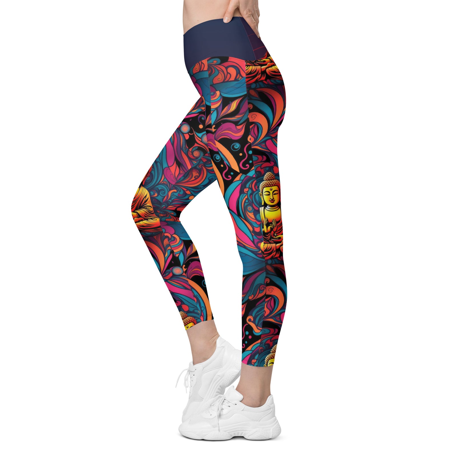 Psychedelic Buddha Leggings with pockets