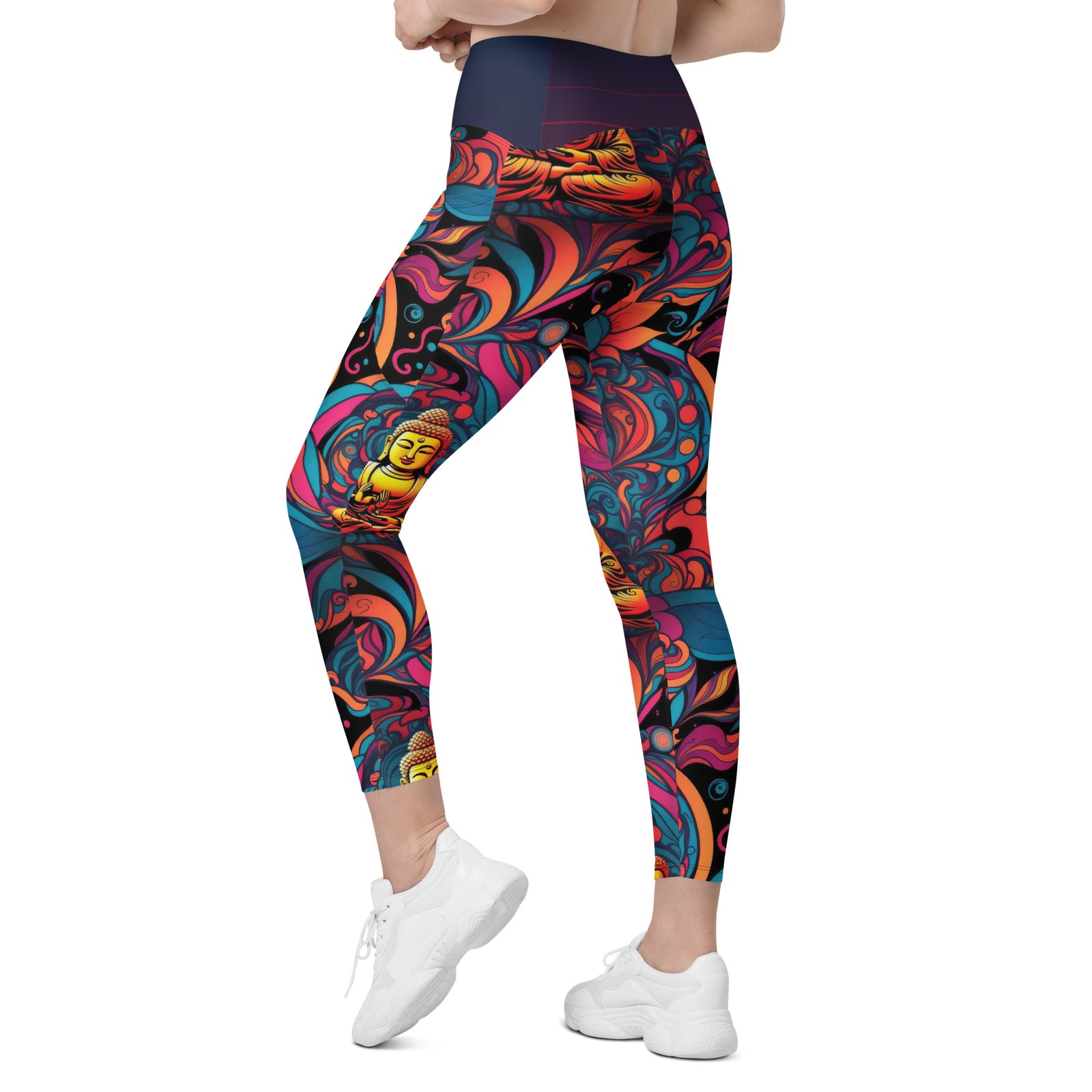 Psychedelic Buddha Leggings with pockets