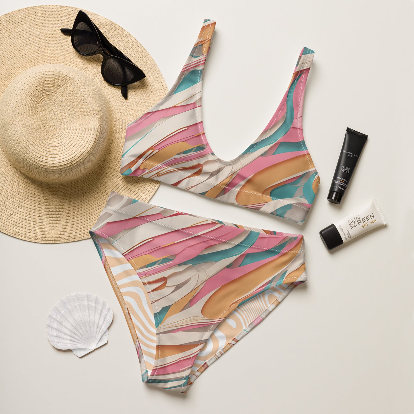 Recycled Pinkhalla high-waisted bikini