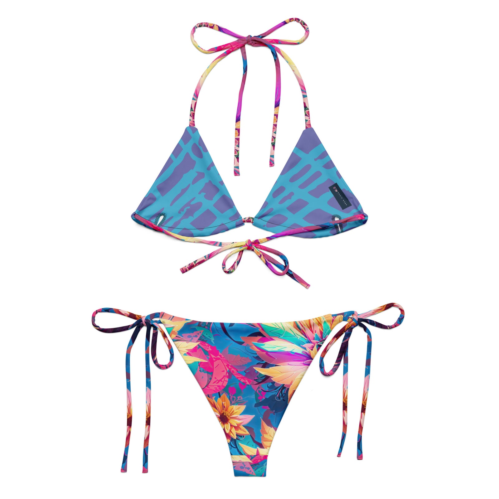 Flowerdelic recycled string bikini