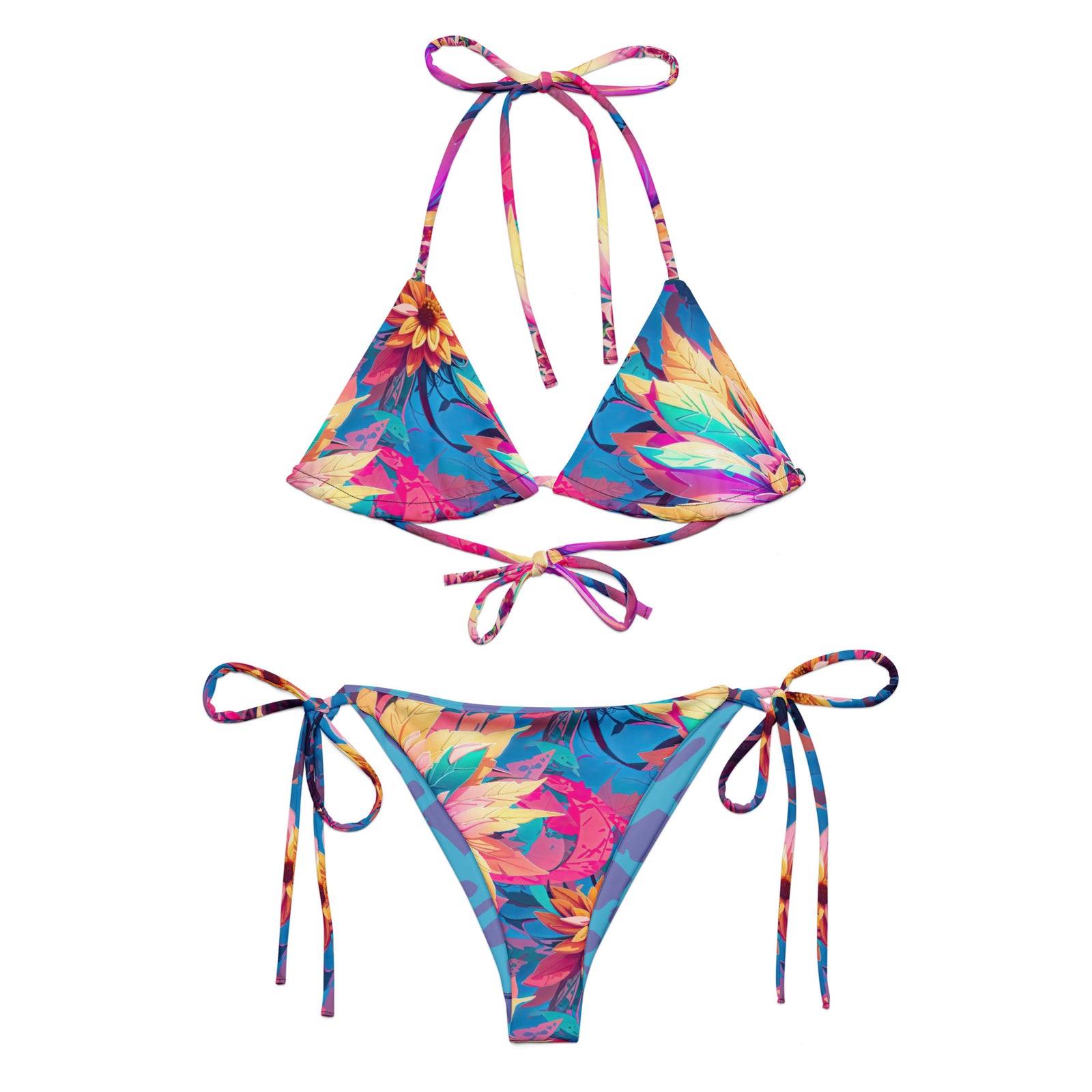 Flowerdelic recycled string bikini