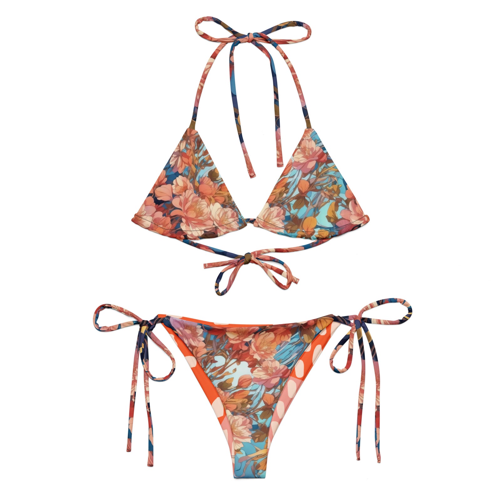 Dreamy Flower recycled string bikini